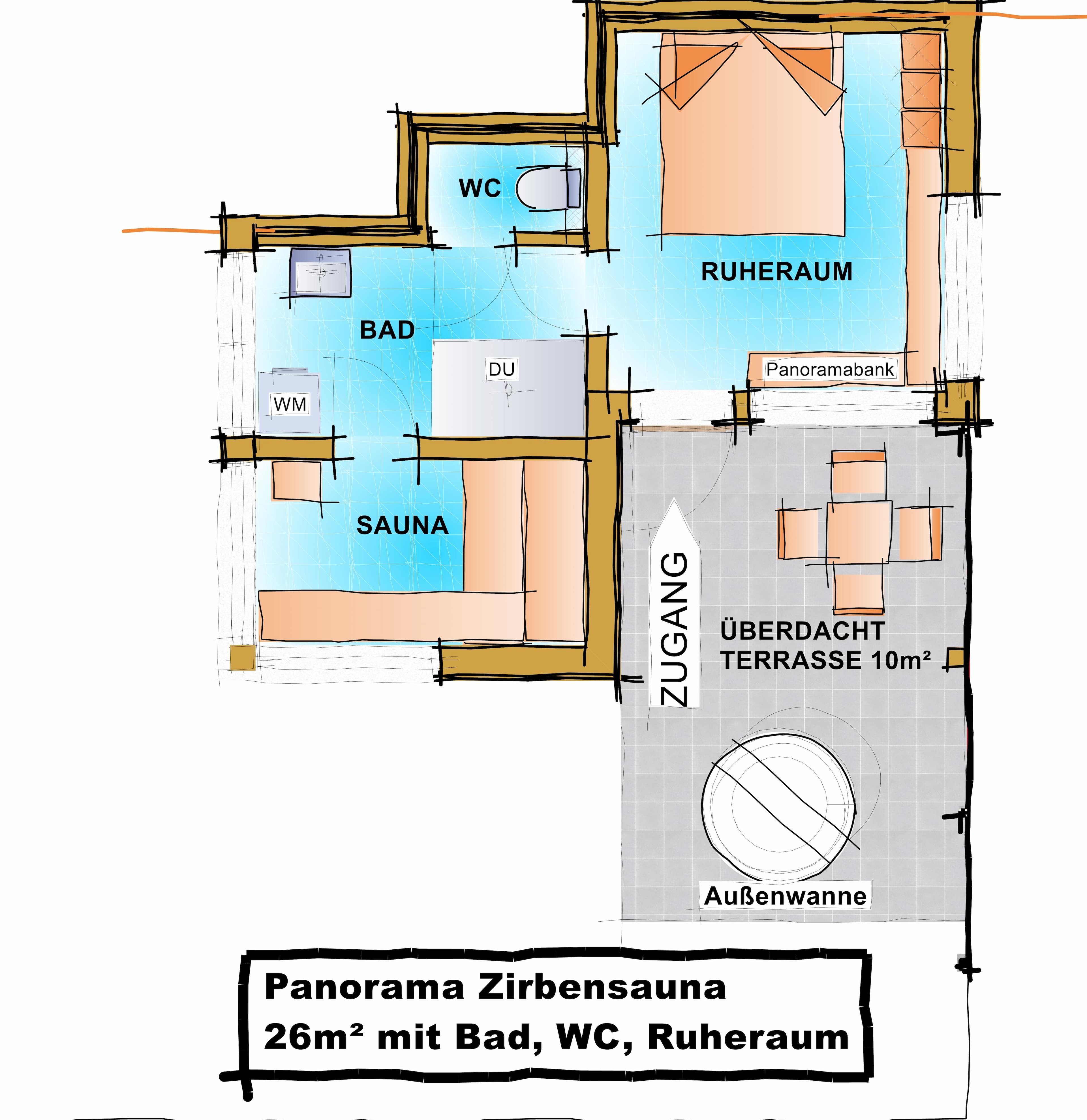 Plan von der Sauna